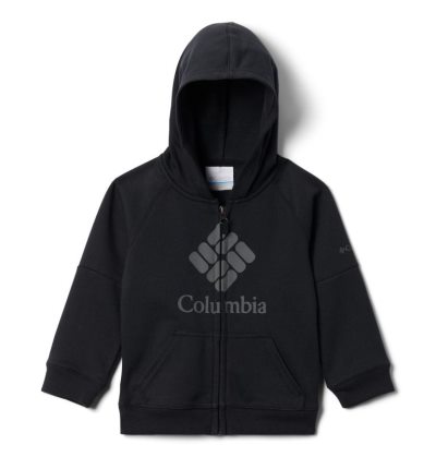 Columbia Branded French Terry Full Zip Hoodie Dječje Majica S Kapuljačom Crne Hrvatska | 124774-VHRF