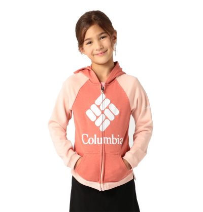 Columbia Branded French Terry Full Zip Hoodie Dječje Majica S Kapuljačom Tamno Koraljne Svijetlo Koraljne Hrvatska | 178572-CBDU