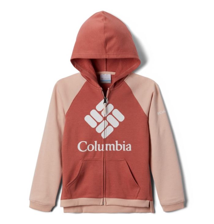 Columbia Branded French Terry Full Zip Hoodie Dječje Majica S Kapuljačom Tamno Koraljne Svijetlo Koraljne Hrvatska | 178572-CBDU